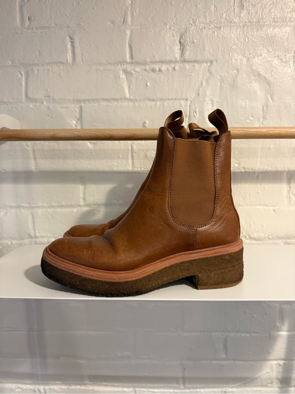 Loeffler Randall safari Leather Chelsea Platform Boots - 8.5